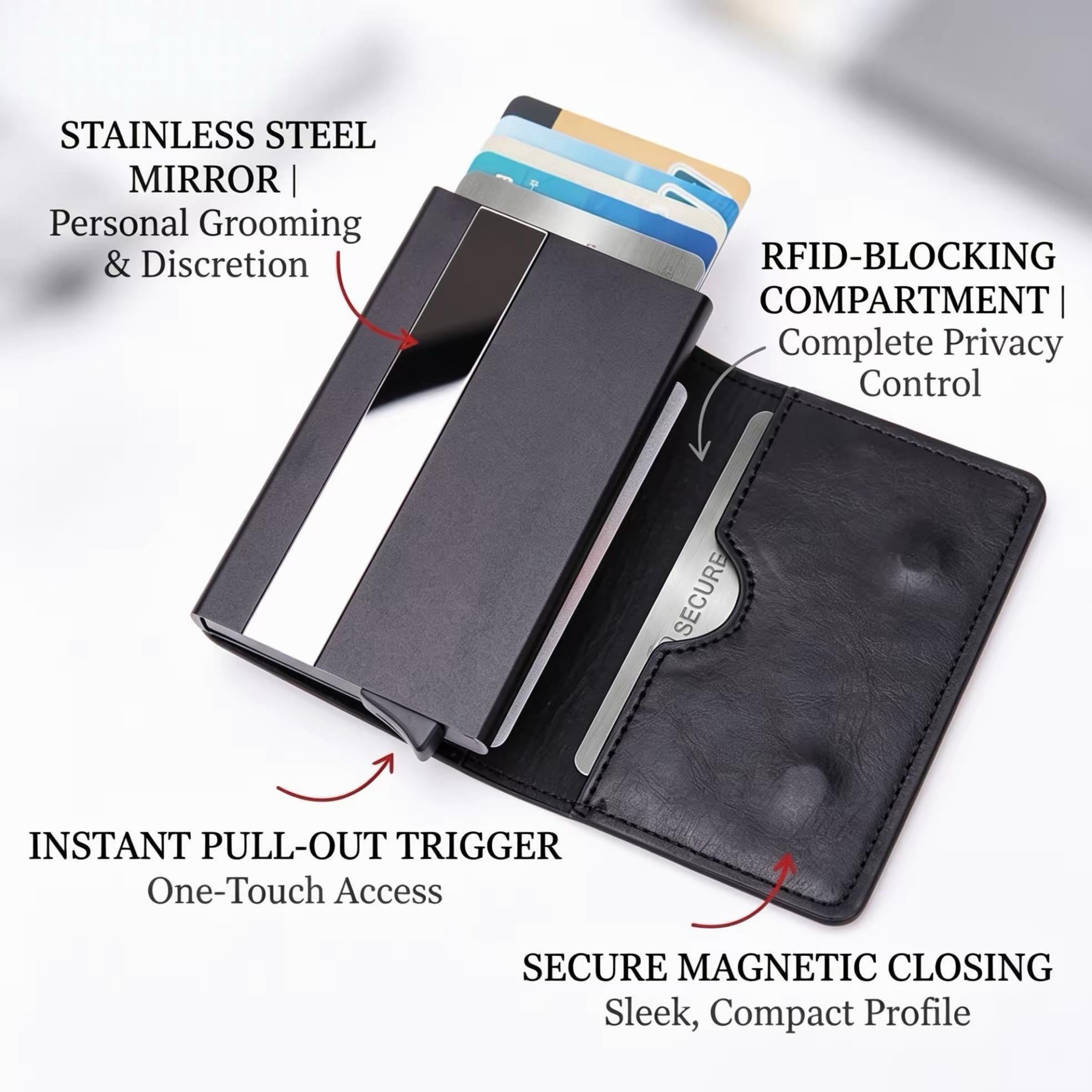 Minimalist RFID Blocking Leather Wallet - Premium Slim Card Holder