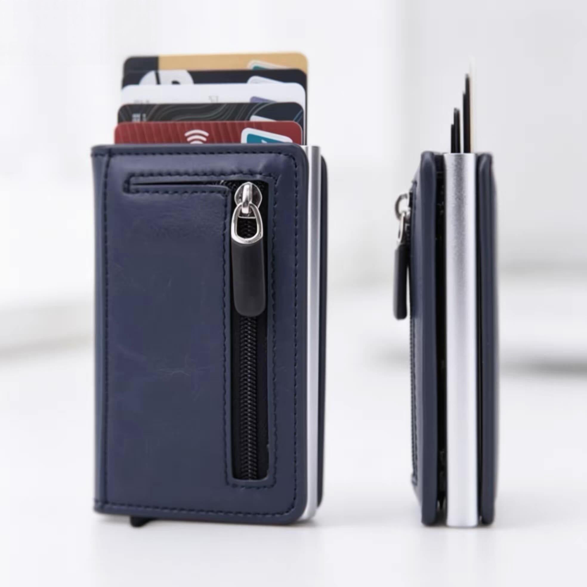 Minimalist RFID Blocking Leather Wallet - Premium Slim Card Holder