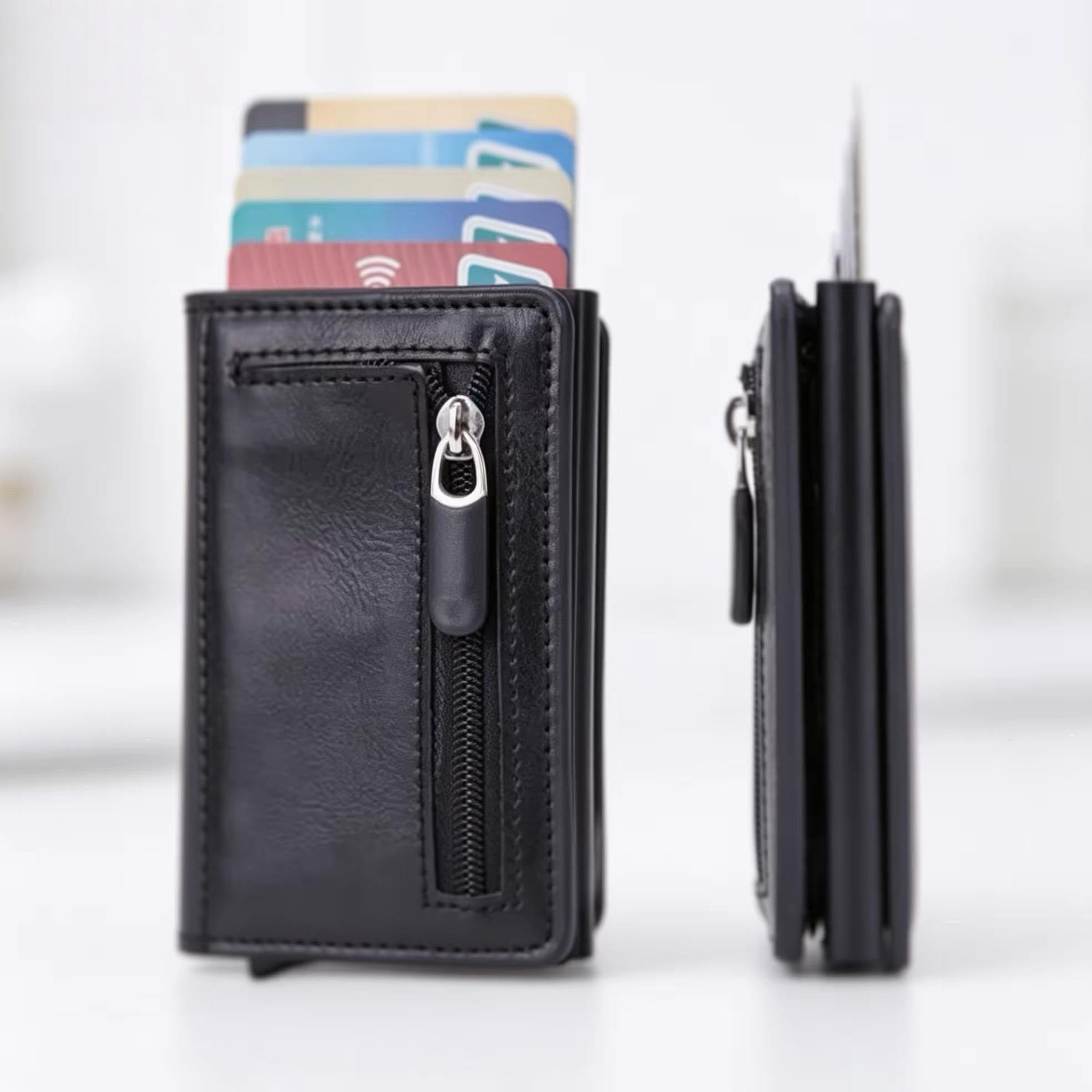 Minimalist RFID Blocking Leather Wallet - Premium Slim Card Holder