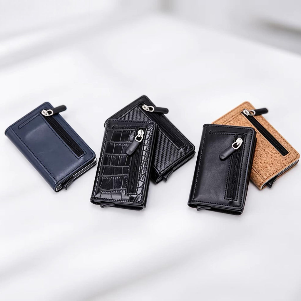 Minimalist RFID Blocking Leather Wallet - Premium Slim Card Holder