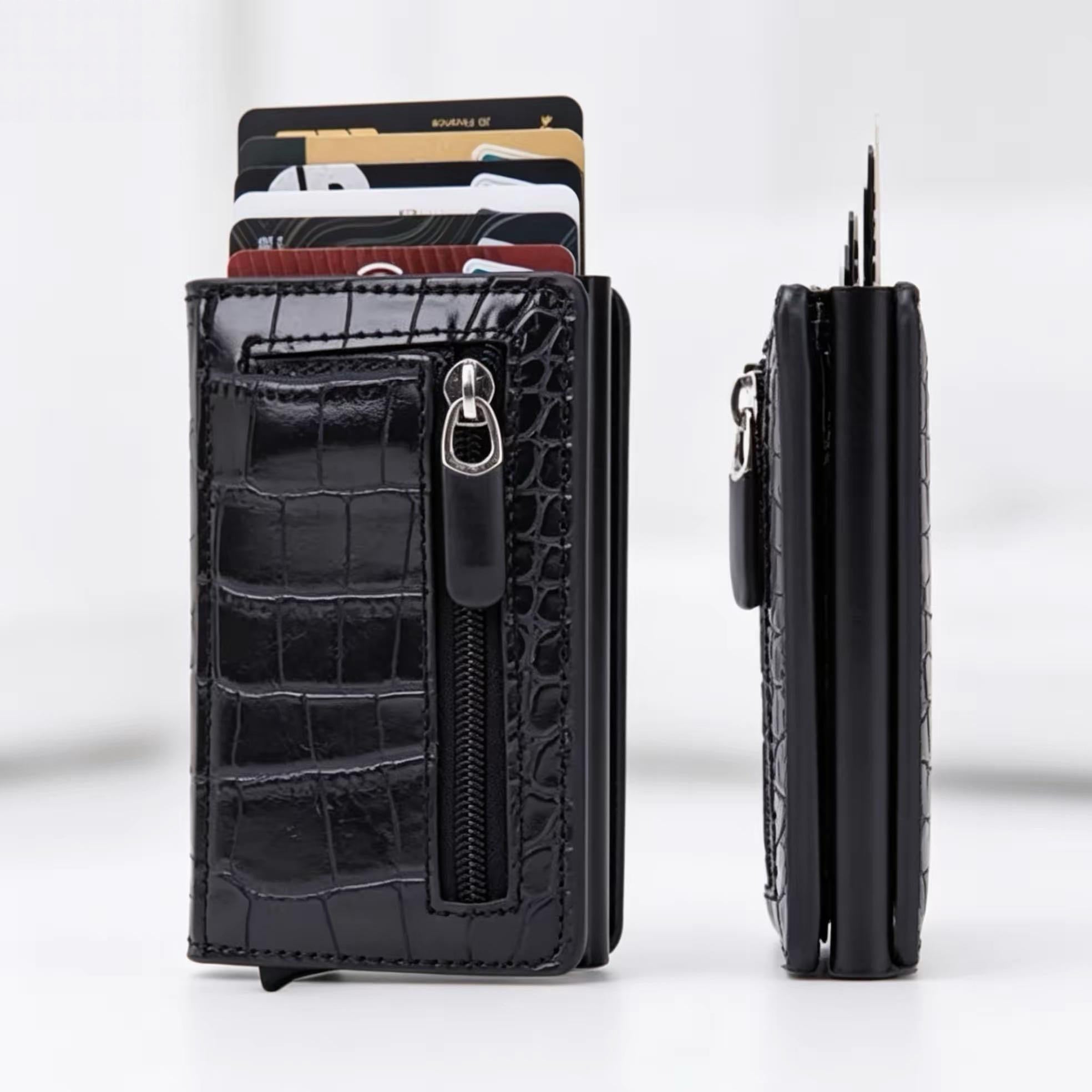 Minimalist RFID Blocking Leather Wallet - Premium Slim Card Holder